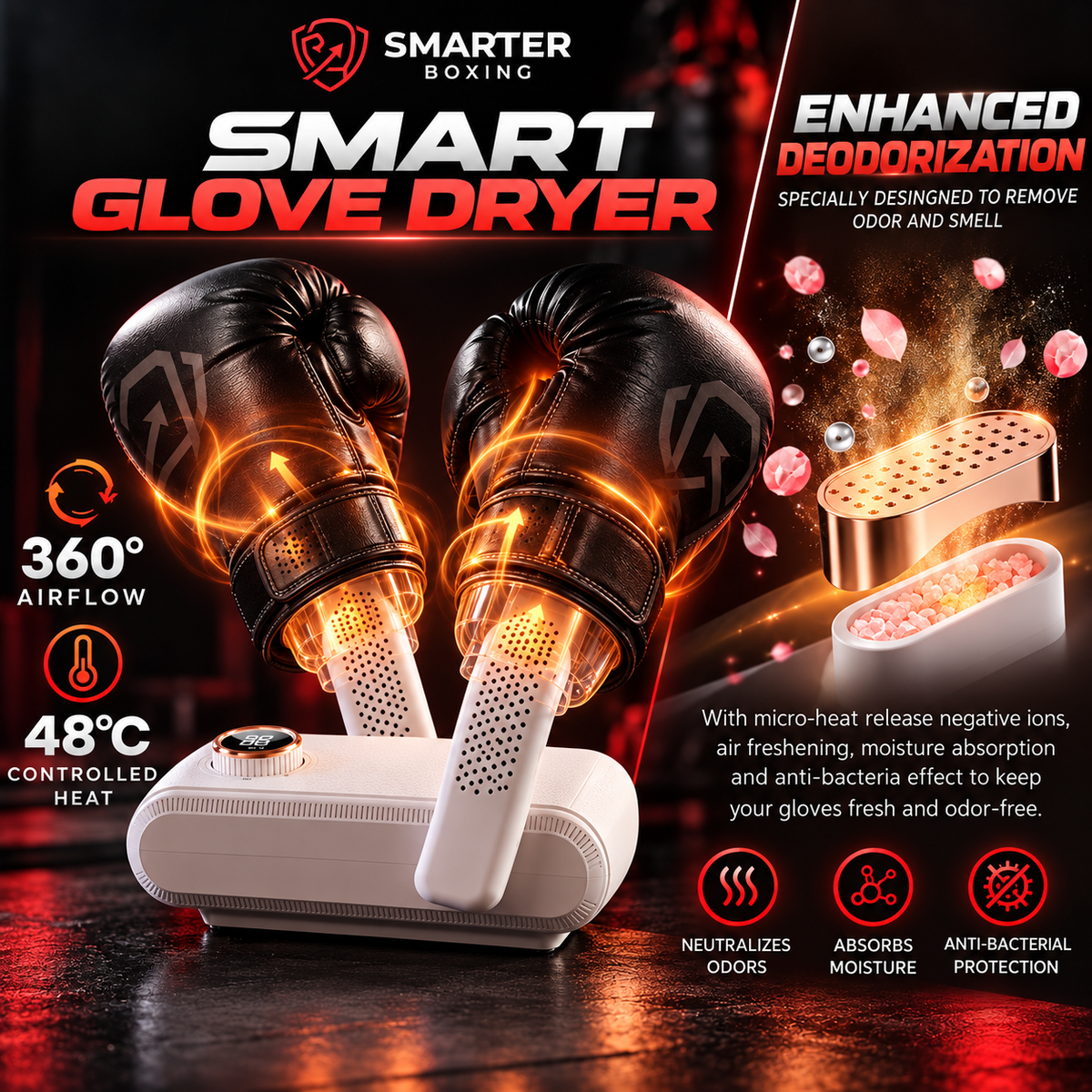 Smart glove dryer - Kills odor & moisture